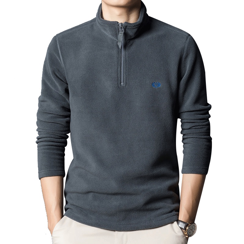 Áo Sweater Lông Cừu Cổ Cao Giữ Ấm Mùa Thu Phong Cách Mới Có Khóa Kéo Màu Trơn Hàng Có Sẵn  Cho Nam