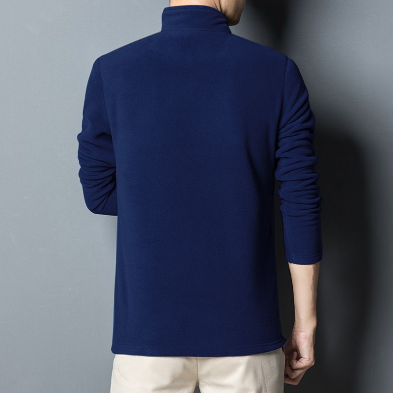 Áo Sweater Lông Cừu Cổ Cao Giữ Ấm Mùa Thu Phong Cách Mới Có Khóa Kéo Màu Trơn Hàng Có Sẵn  Cho Nam