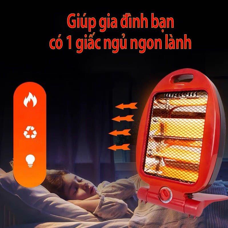 Quạt sưởi Đèn sưởi hồng ngoại hình cá 800w, có role an toàn