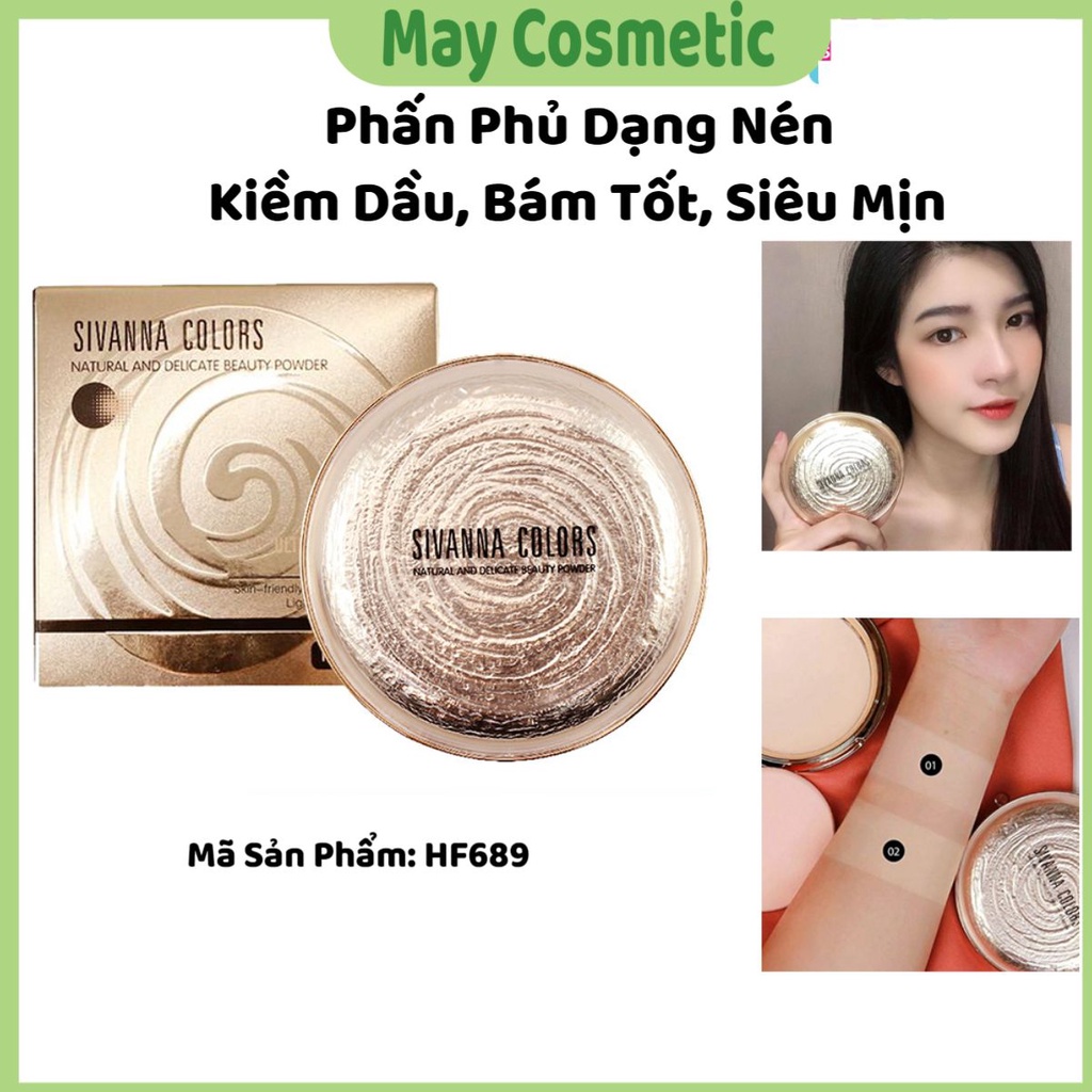 Phấn Nền Kiềm Dầu Siêu Mịn Sivanna Colors Natrual And Delicate Beauty Powder Silky Smooth HF689