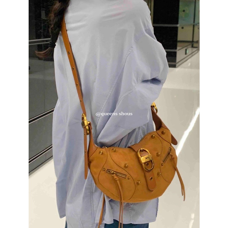 Niche Túi Đeo Chéo Da Lộn Thời Trang Thu Đông 2023 Cho Nữ