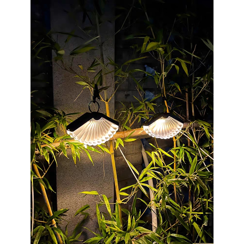 Đèn năng lượng mặt trời hình quạt đèn treo cây đèn led trang trí quán cafe sân vườn ban công ngoài trời kháng nước