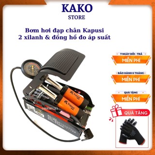 Bơm hơi đạp chân mini Kapusi , bơm lốp xe máy xe đạp phao bóng 1 và 2 piston, Kako store