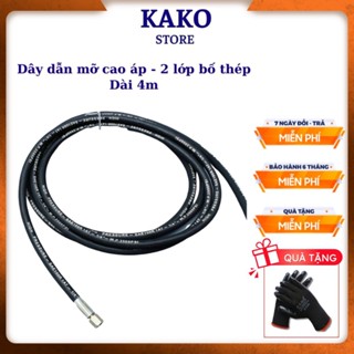 Dây dẫn mỡ  2 lớp bố thép , dây bơm mỡ hơi cao áp dài 4m, Kako Store