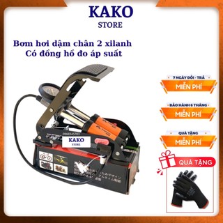 Bơm hơi xe đạp chân Kapusi,  Bơm xe máy, xe đạp, ô tô, bóng bá, bóng bay 1 và 2 piston, Kako Store