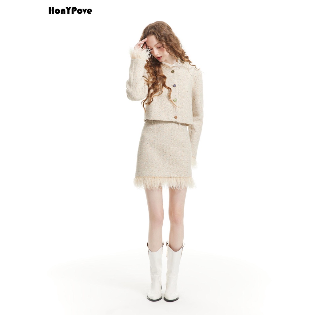 Bộ Áo Khoác + Chân Váy Tua Rua Phong Cách Mùa Xuân Mới Cho Nữ