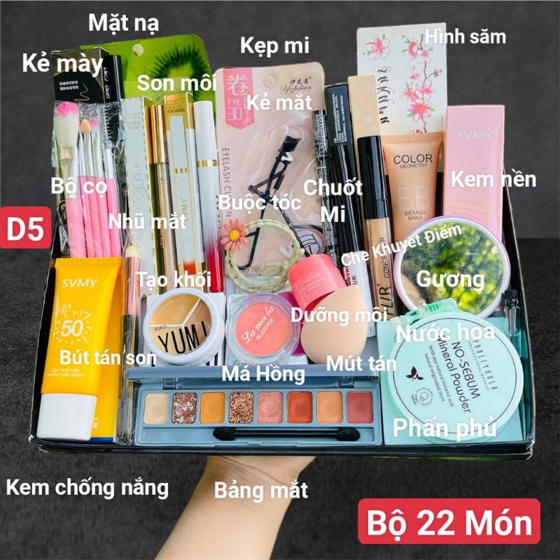 Bộ trang điểm đầy đủ 24 món set makeup dành cho người mới makeup