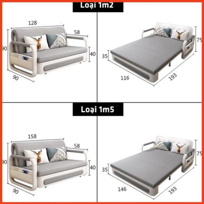 Ghế Sofa Giường Gấp Gọn Thông Minh - Hiện Đại, Giường Ngủ Thông Minh Đa Năng Có Hộc Đựng Đồ M002B