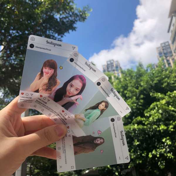 Lomo card blackpink card blackpink unoff Mực hồng blackpink thẻ trong suốt mực hồng mờ thẻ nhỏ instagram phong cách nhóm nhạc nữ Hàn Quốc bộ 8 ảnh