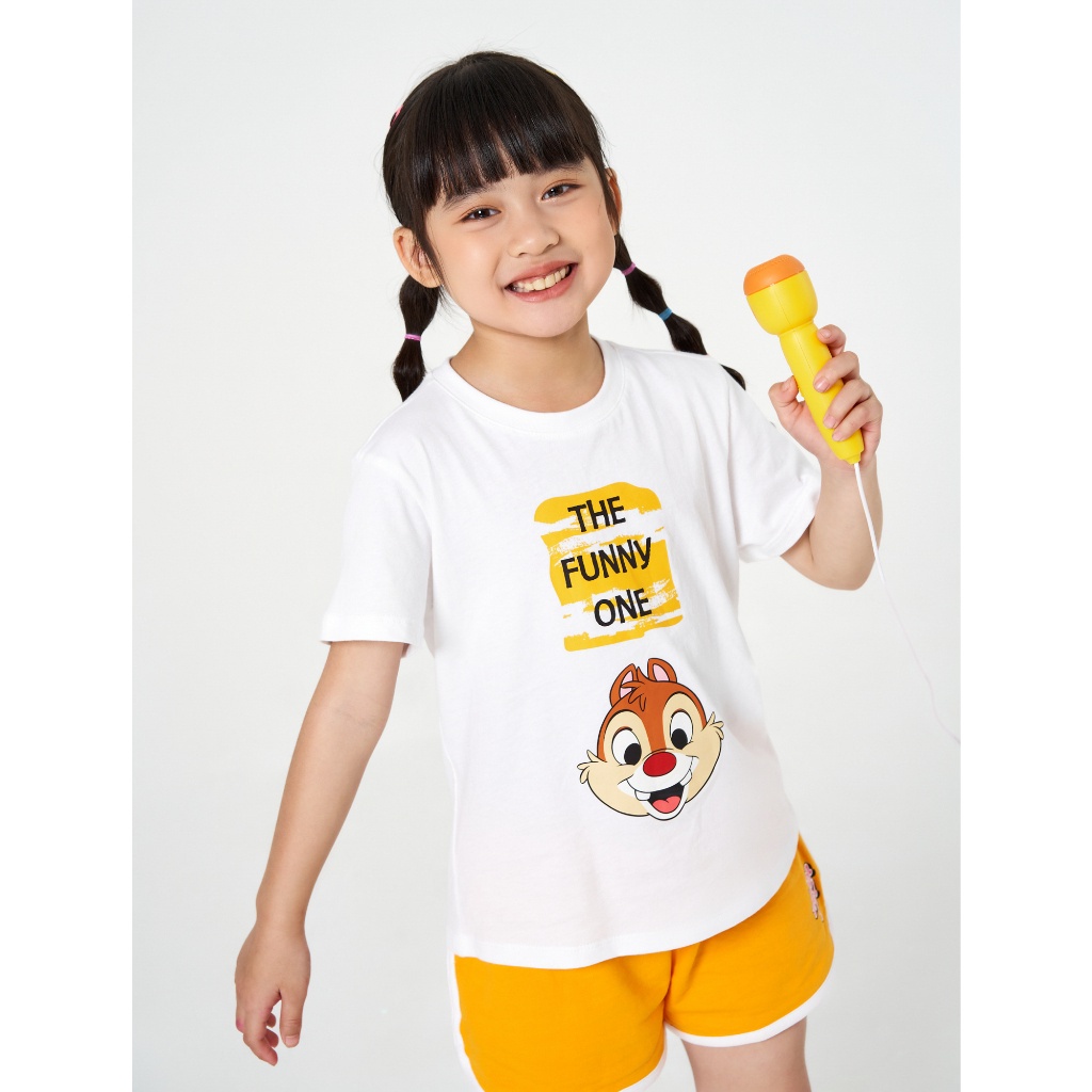 Áo phông unisex trẻ em CANIFA in Chip & Dale  100% cotton, cổ tròn tra bo, tay cộc 3TS23S003