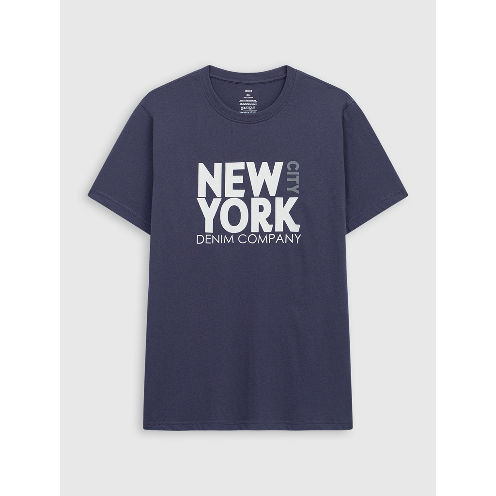 Áo phông nam CANIFA in hình 100% cotton, cổ tròn tay cộc 8TS23S021