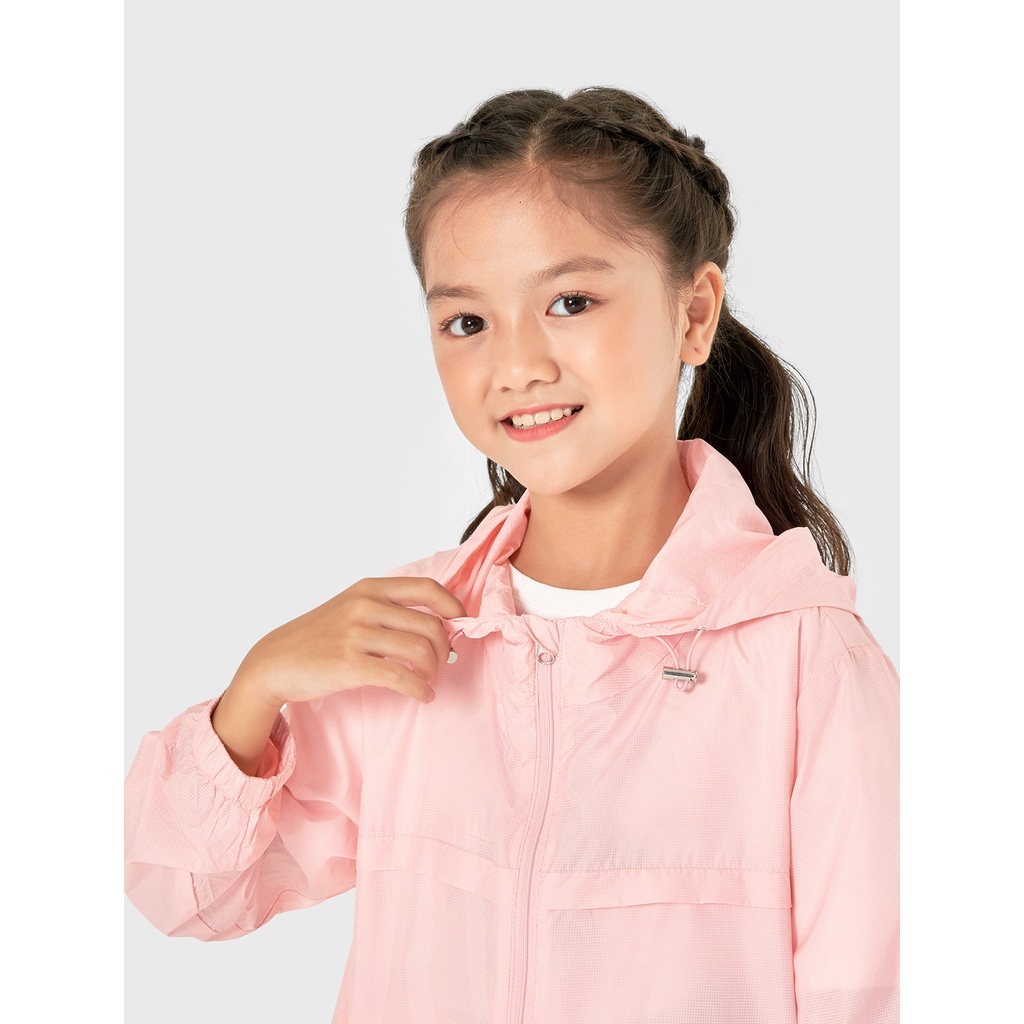 Áo khoác gió bé gái CANIFA có mũ dài tay bo gấu 1OT22W001