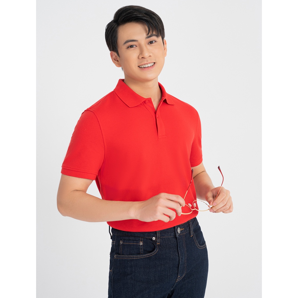 Áo polo nam CANIFA cộc tay cổ bẻ chất liệu cotton pha 8TP22A003