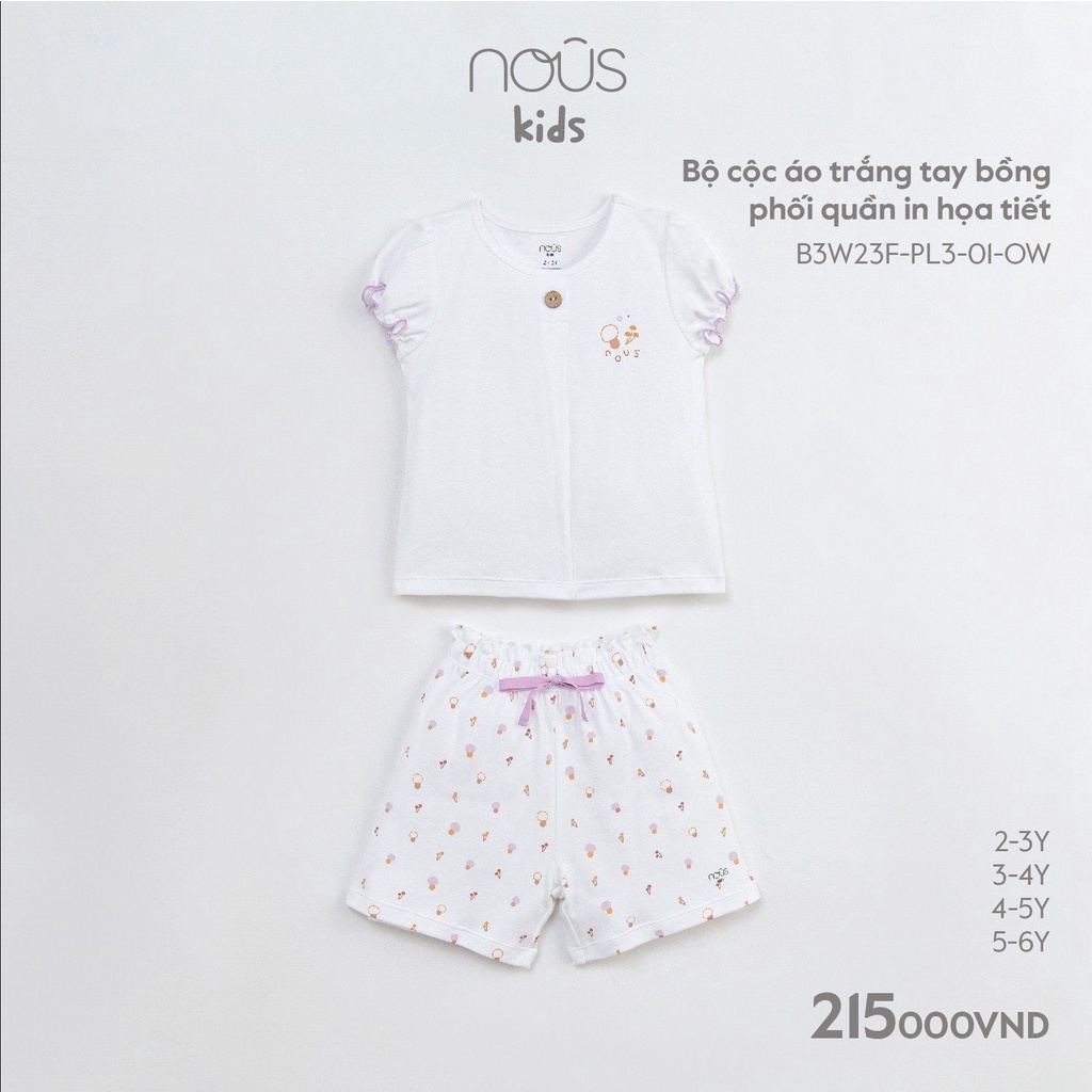 Bộ quần áo trẻ em nous kids pyjama hồng từ 2 đến 5 tuổi - Nous Bình Dương