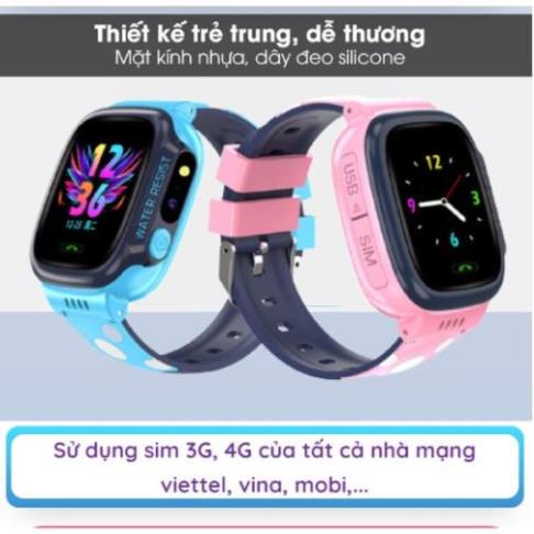 Đồng hồ thông minh trẻ em Y92 định vị cảm ứng chống nước lắp sim nghe gọi 2 chiều có Tiếng Việt -WIFi