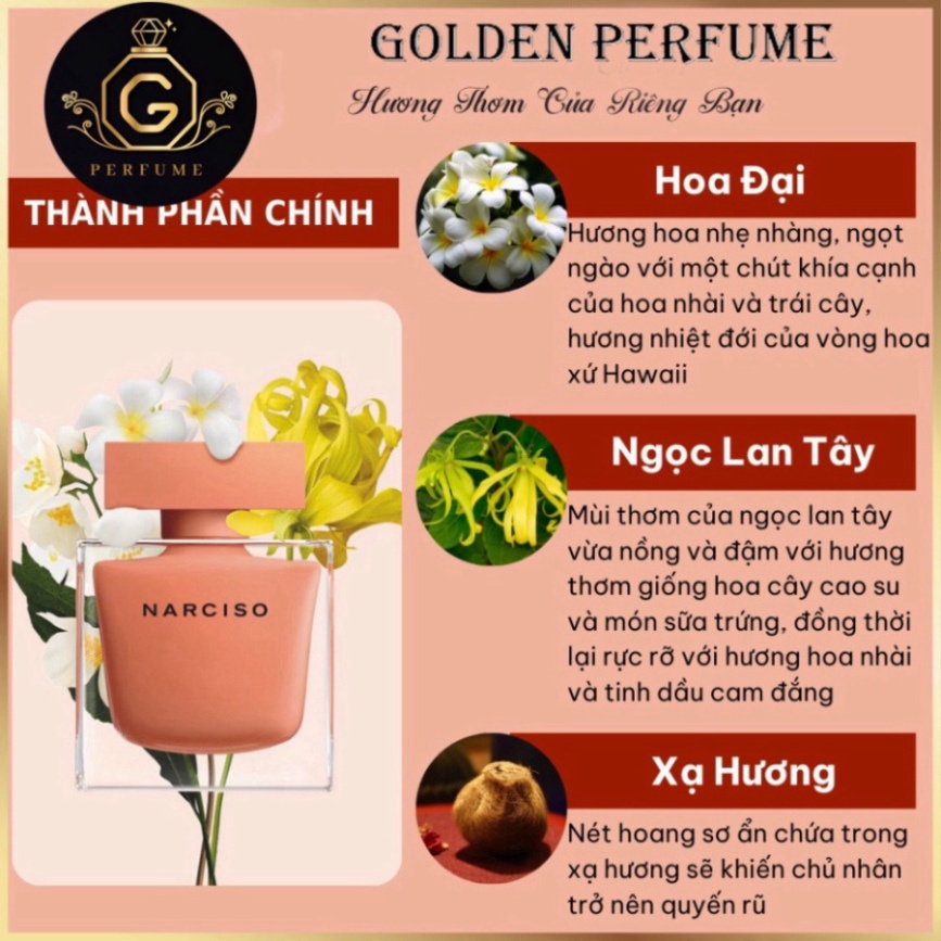 Nước Hoa Nữ Narciso Ambree edp, chính hãng chiết 10ml  - Golden Perfume