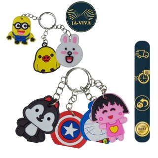 Móc Móc khóa nhựa khóa móc cute dễ thương silicon 1 mặt PVC hoạt hình Đoremon, mikachu mini cao cấp