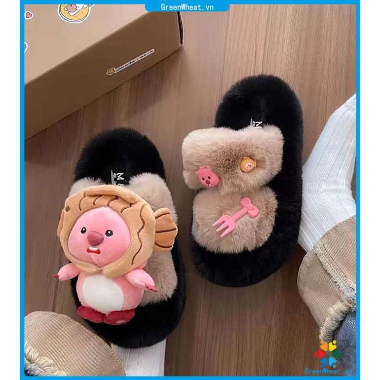 Dép Bông Đi Trong Nhà Đế Dày Thời Trang Dành Cho Nữ