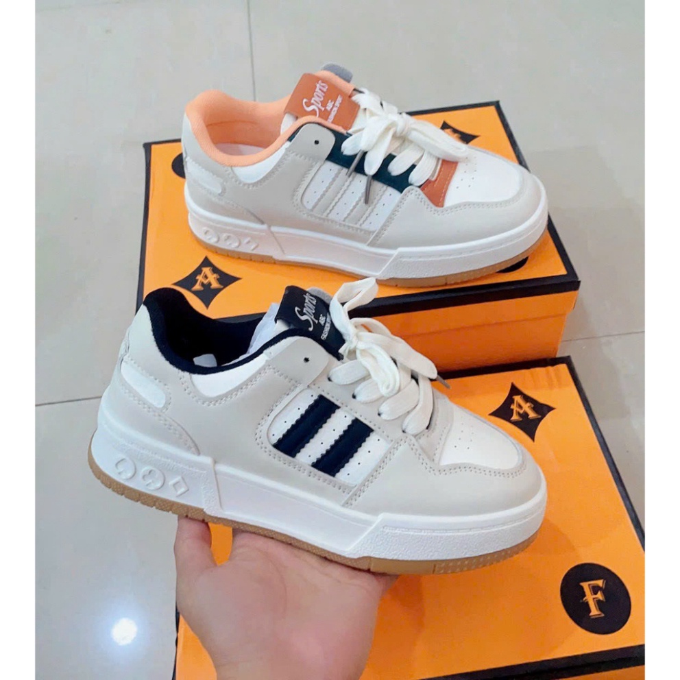 Giày thể thao nữ độn đế 4cm đế bằng tăng chiều cao siêu nhẹ thoáng khí phối màu trẻ trung đi học đi làm đi chơi