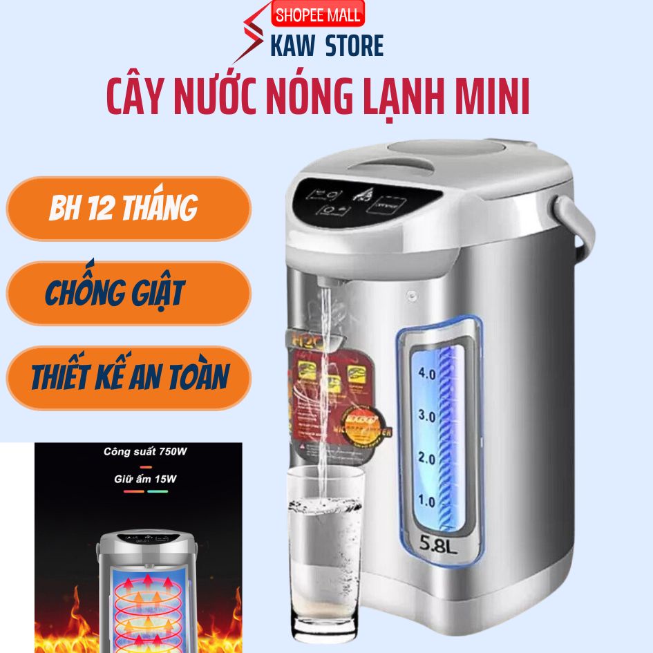 Bình Thủy Điện Đun Nước Nóng 5.8L Kaw công suất 750W - Bảo hành chính hãng