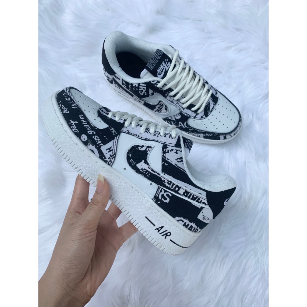 Giay Thể Thao Ni_ke mẫu mới hot hit , Giay sneaker trắng vệt đen dành cho nam ữ