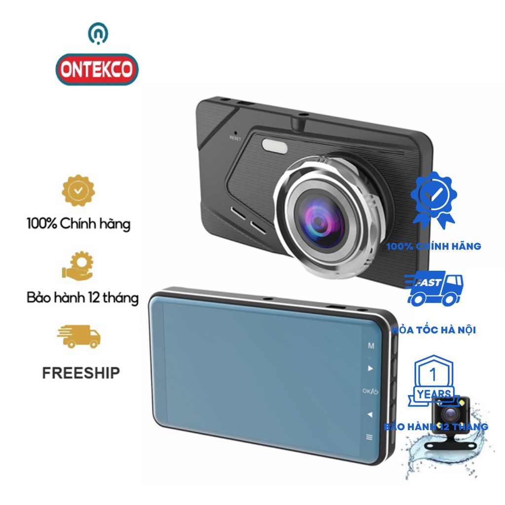 Camera hành trình ô tô ONTEKCO S18 trước và sau Full Hd 1080 siêu nét màn hình 4 inh ngôn ngữ Tiếng Việt | BigBuy360 - bigbuy360.vn