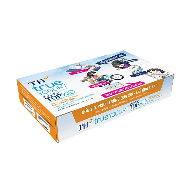 Thùng 48 hộp sữa chua uống tiệt trùng TOPKID hương cam tự nhiên TH True Yogurt 110ml