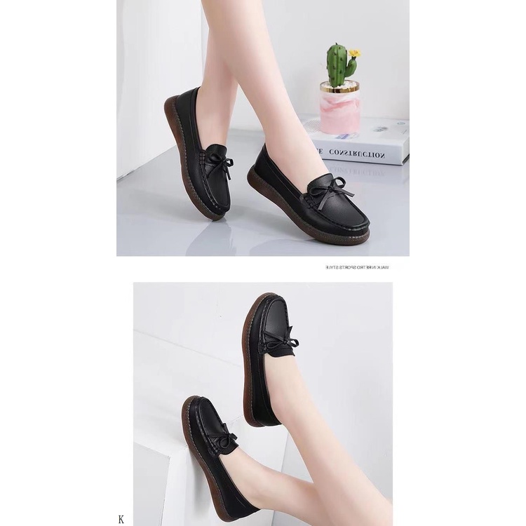 Giày Lười Da Đế Dày Mềm Mại Thời Trang Xuân Thu 2023 Cho Nữ