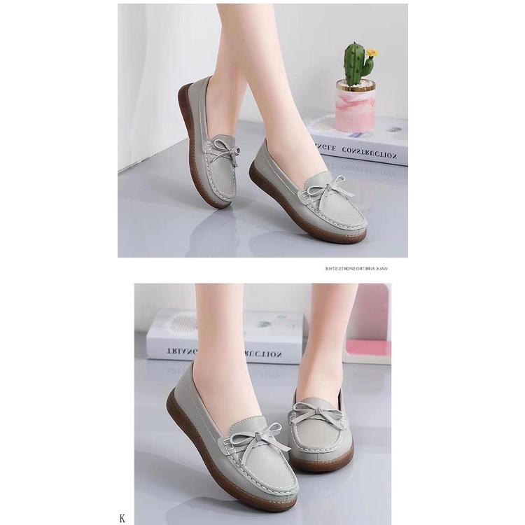 Giày Lười Da Đế Dày Mềm Mại Thời Trang Xuân Thu 2023 Cho Nữ