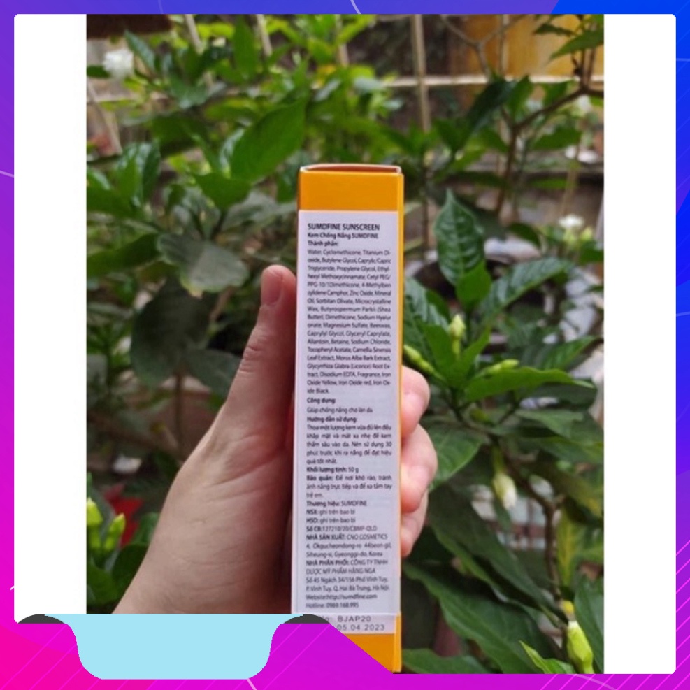 KEM chống chói SUMDFINE SUNSCREEN SPF 50+, PA +++