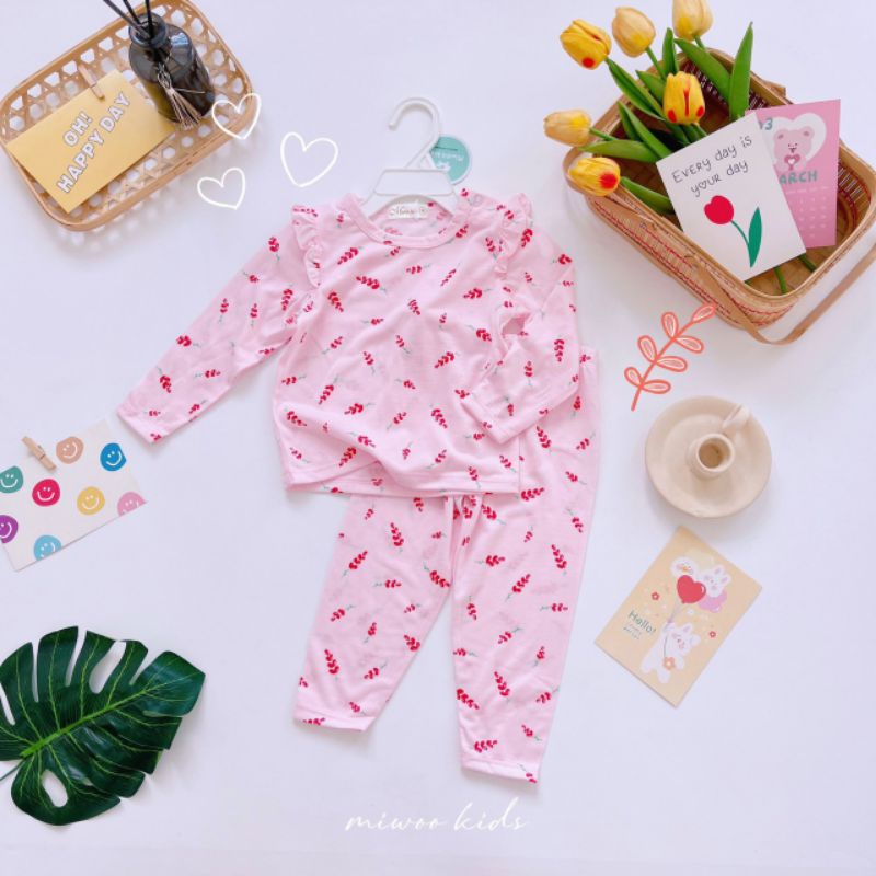 Bộ tay dài+ quần dài Cho Bé Gái 8-18kg/ đồ bộ bé gái