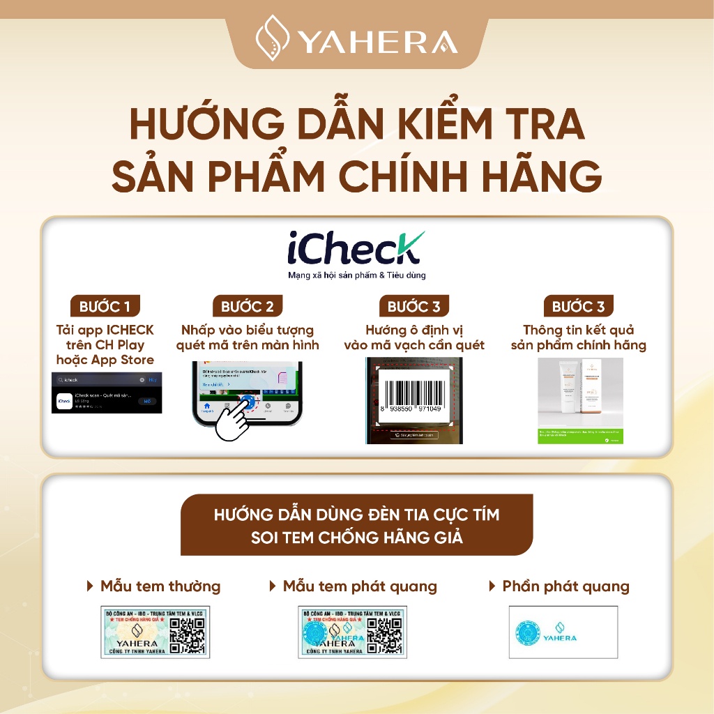 Kem chống nắng nâng tone cao cấp YAHERA Premium Sun Cream SPF50+ PA++++ 50g