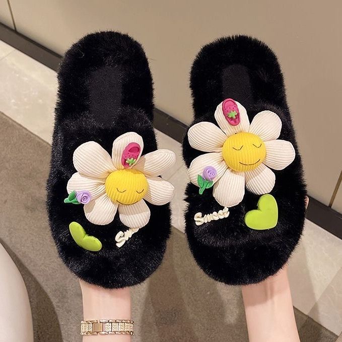 Dép Bông Hoa Thời Trang Mùa Thu 2023 Dành Cho Nữ