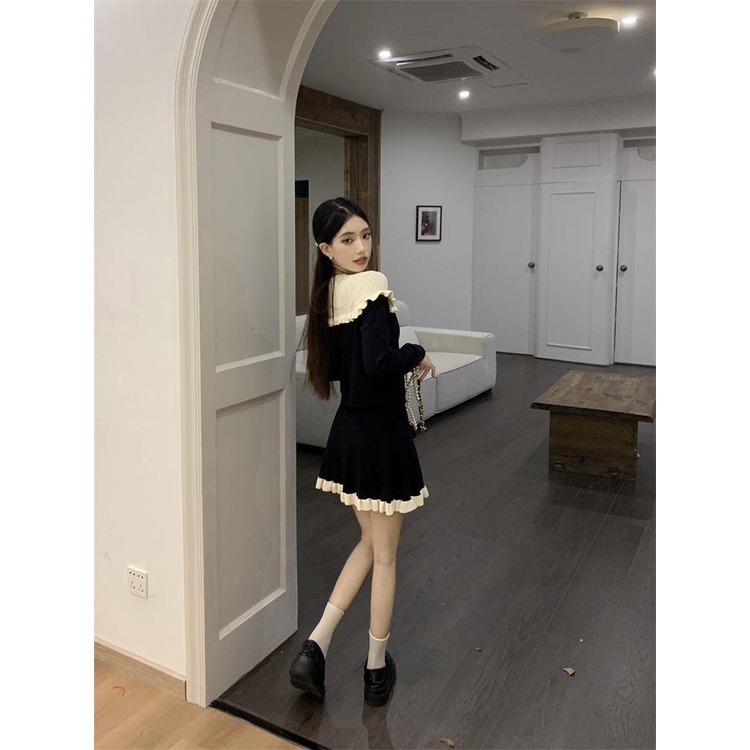 Xiaoxiang Bộ Áo Khoác cardigan Dệt Kim Phối Chân Váy Thời Trang Mùa Thu 2023 Cao Cấp Cho Nữ