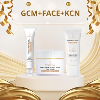 Bộ 3 giảm mụn, dưỡng trắng và chống nắng YAHERA Gồm gel chấm mụn 15g, kem dưỡng trắng 20g và kem chống nắng 50g