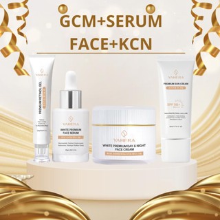 Bộ 4 giảm mụn, dưỡng trắng và chống nắng YAHERA Gồm gel chấm mụn 15g, serum dưỡng 30g, kem dưỡng 20g và chống nắng 50g