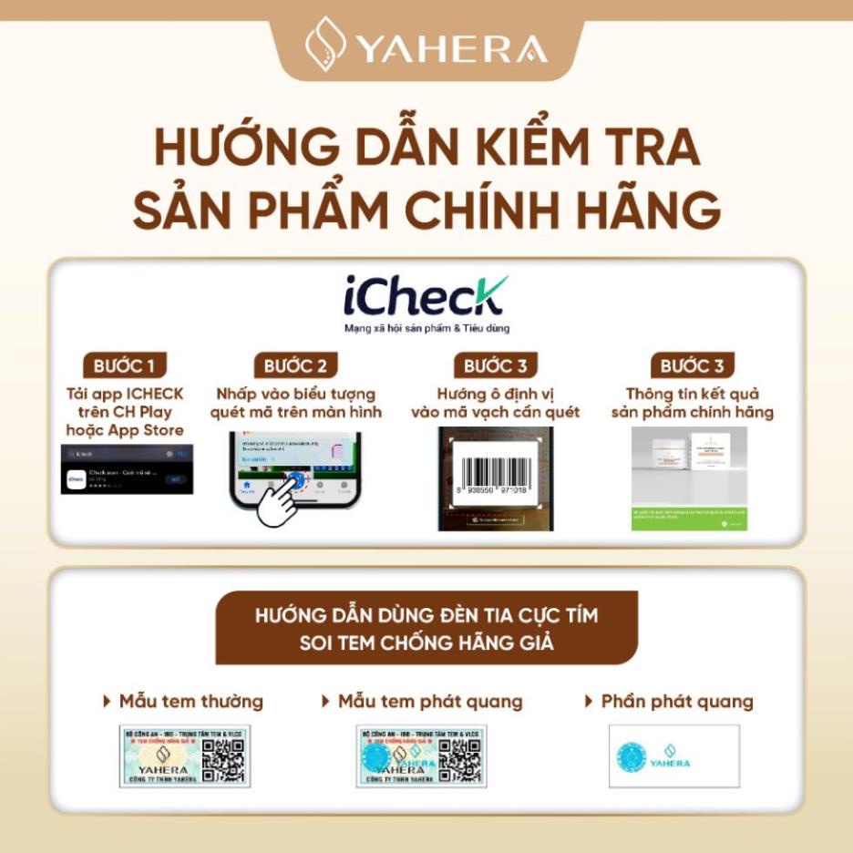 Bộ đôi dưỡng trắng ban đêm YAHERA Gồm serum dưỡng trắng 30g và kem dưỡng trắng da mặt 20g