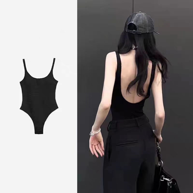 [CÓ SIZE] Áo Bodysuit Sát Nách CÓ MÚT NGỰC Hở Lưng Quyến Rũ RANSHI Áo Liền Thân Tôn Body Chất Thun Dày Dặn - RBS013