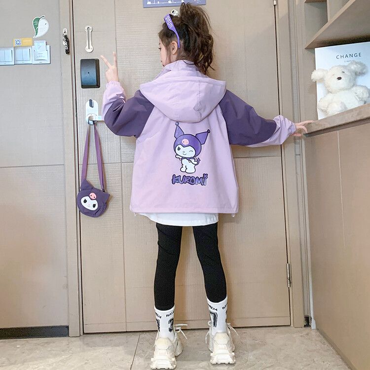 Áo Khoác Gió Phong Cách kuromi Hoạt Hình Thời Trang Xuân Thu 2023 Cho Bé Gái