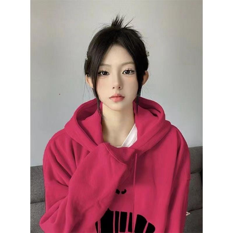 Áo Hoodie Tay Dài Dáng Rộng Phong Cách Thời Trang Đường Phố Mới