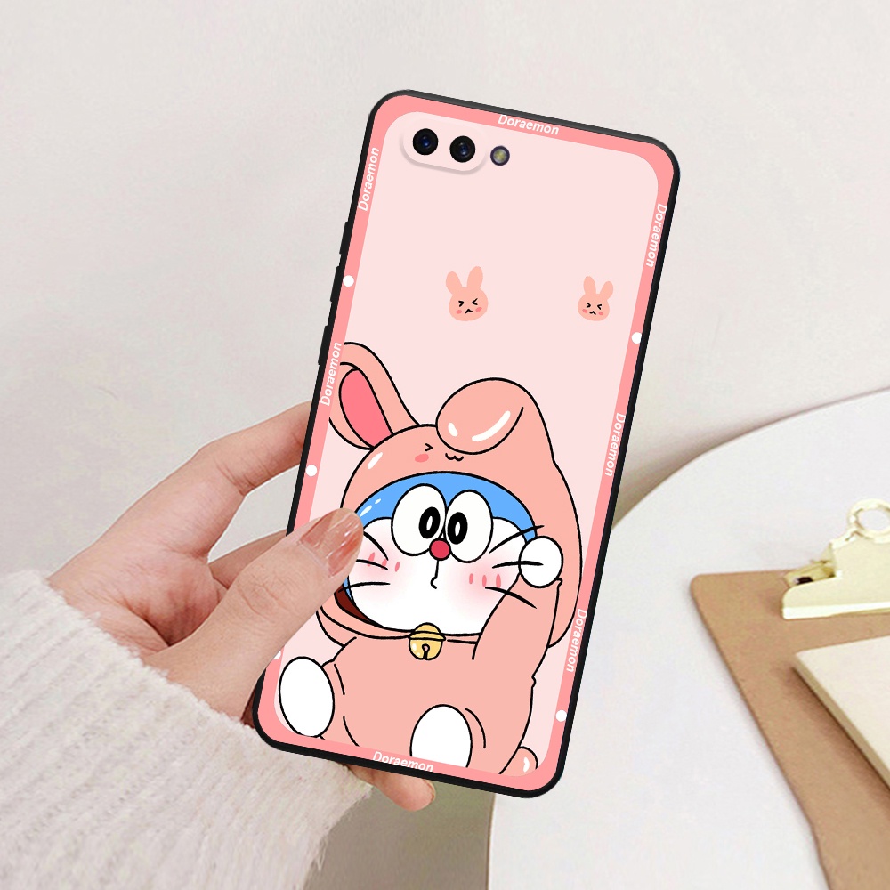 Ốp lưng Oppo A3s / A1k viền vuông TPU in hình Doraemon dễ thương