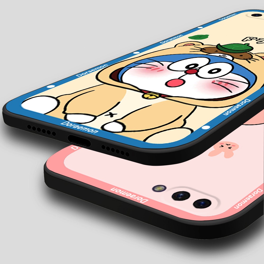 Ốp lưng Oppo A3s / A1k viền vuông TPU in hình Doraemon dễ thương