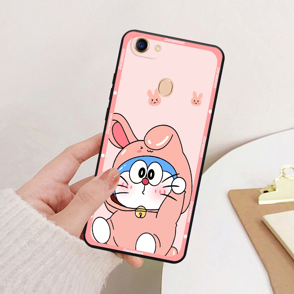 Ốp lưng Oppo F5 / F5 Youth / F7 / F7 Youth viền vuông TPU in hình Doraemon dễ thương
