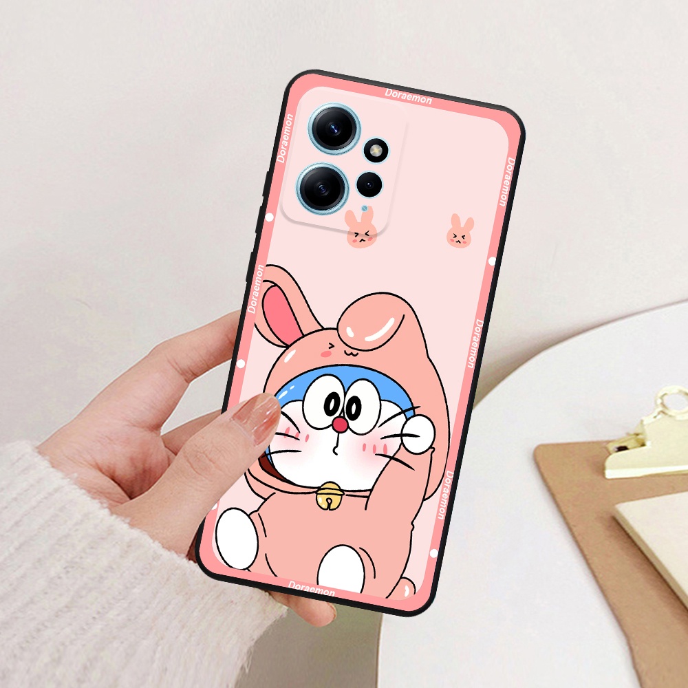 Ốp lưng Xiaomi Redmi Note 12 4G/5G / Redmi Note 12 Pro viền vuông TPU in hình Doraemon dễ thương