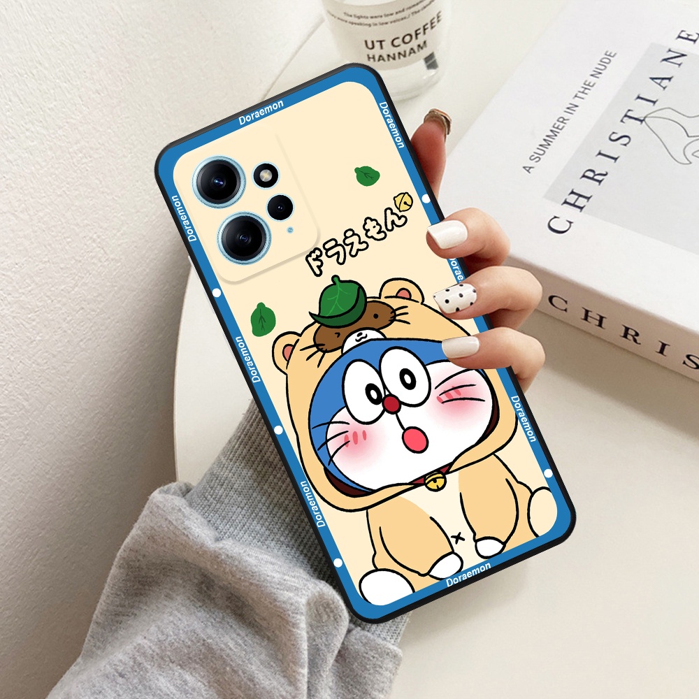 Ốp lưng Xiaomi Redmi Note 12 4G/5G / Redmi Note 12 Pro viền vuông TPU in hình Doraemon dễ thương