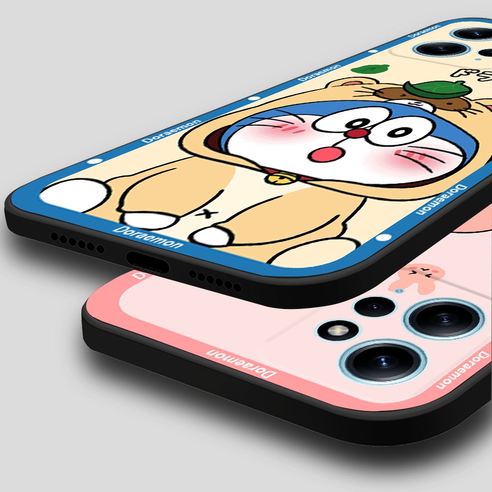 Ốp lưng Xiaomi Redmi Note 12 4G/5G / Redmi Note 12 Pro viền vuông TPU in hình Doraemon dễ thương