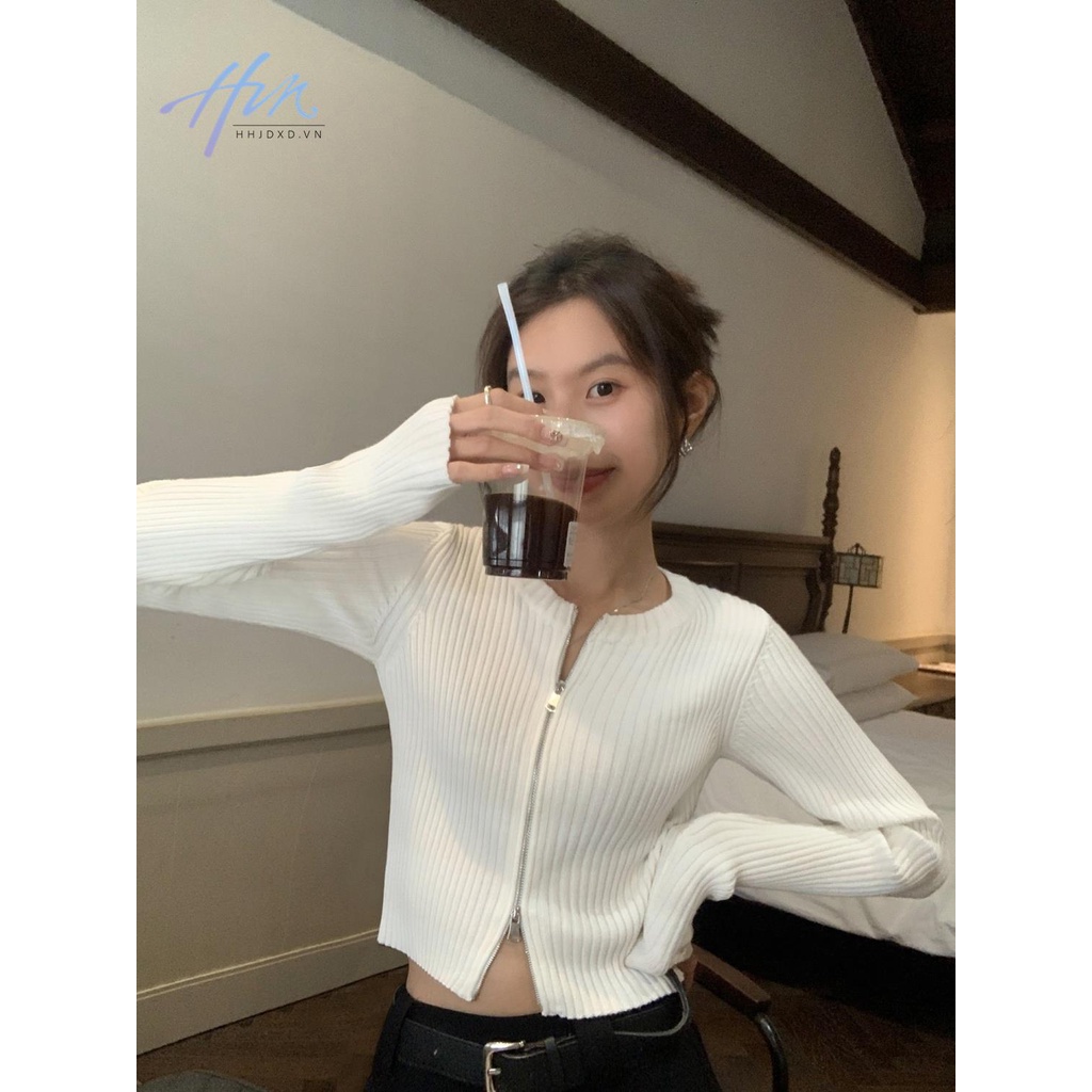 Áo cardigan Dệt Kim Hai Khóa Kéo Phong Cách Mới 2023