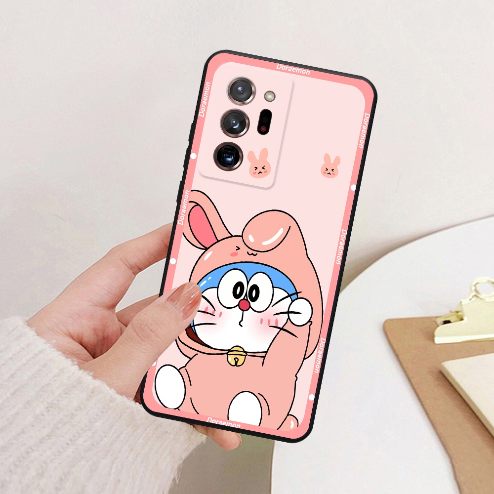 Ốp lưng Samsung Note 20 / Note 20 Ultra / Note 20 Ultra 5G viền vuông TPU in hình Doraemon dễ thương