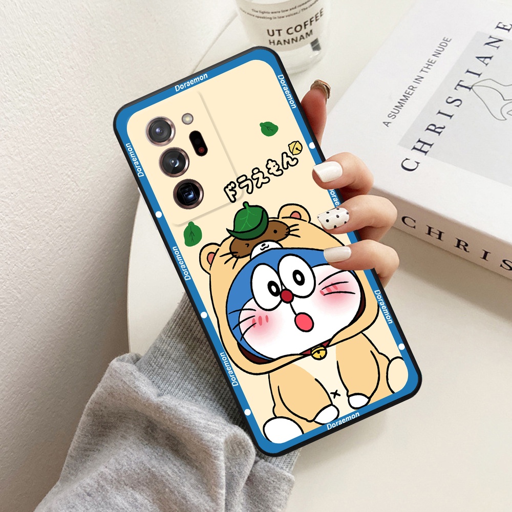 Ốp lưng Samsung Note 20 / Note 20 Ultra / Note 20 Ultra 5G viền vuông TPU in hình Doraemon dễ thương