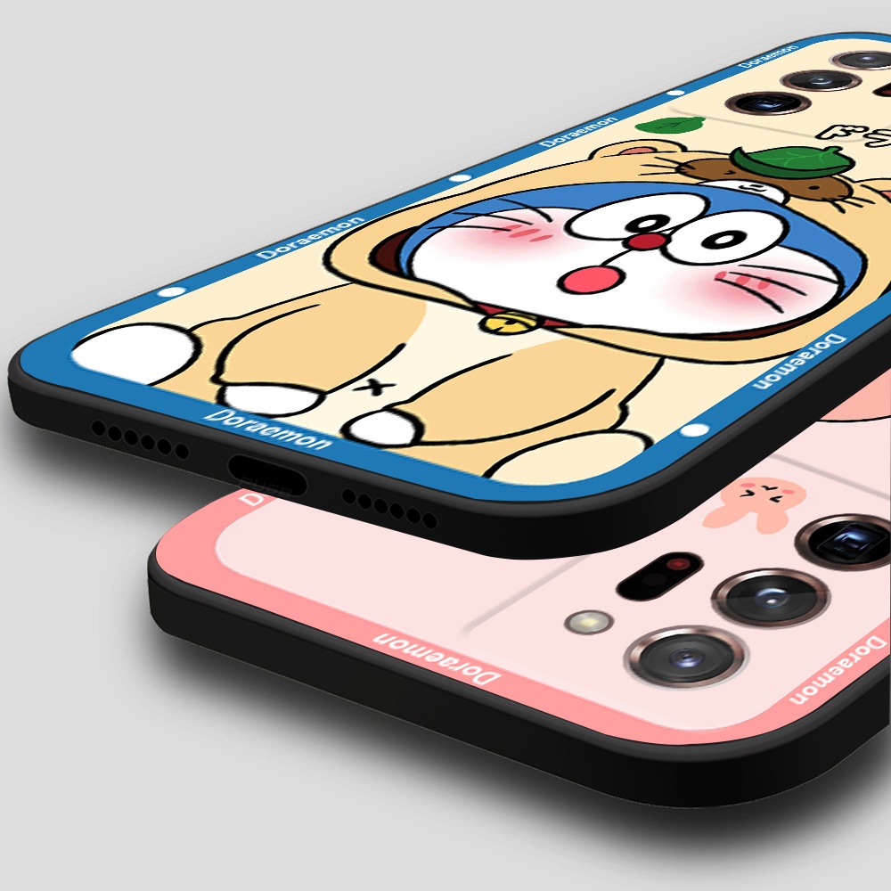 Ốp lưng Samsung Note 20 / Note 20 Ultra / Note 20 Ultra 5G viền vuông TPU in hình Doraemon dễ thương